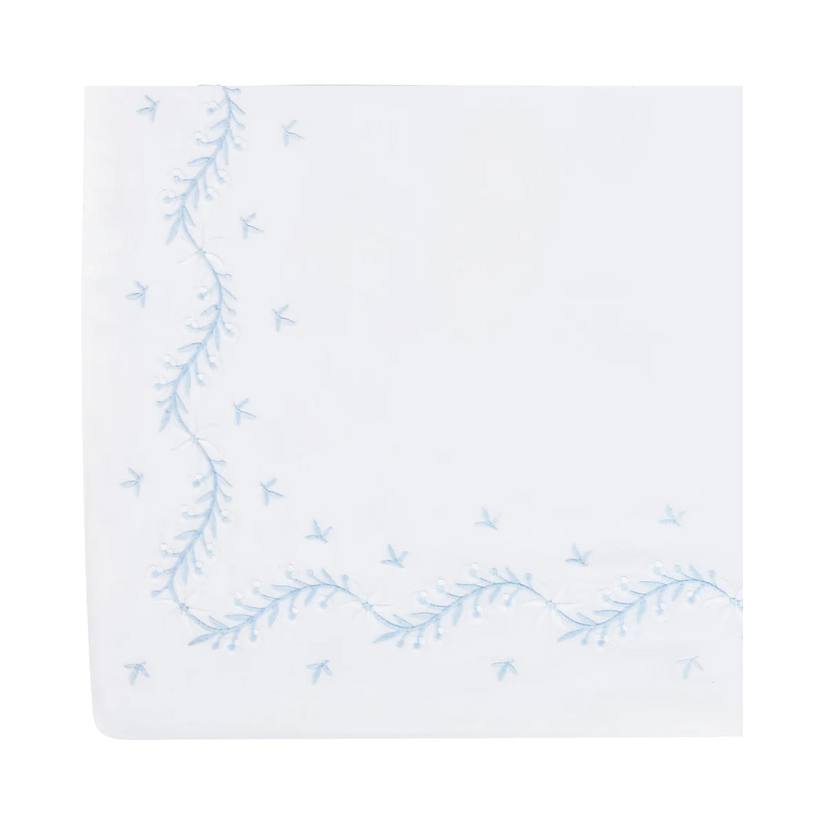 Embroidered Crib Sheet in Sky