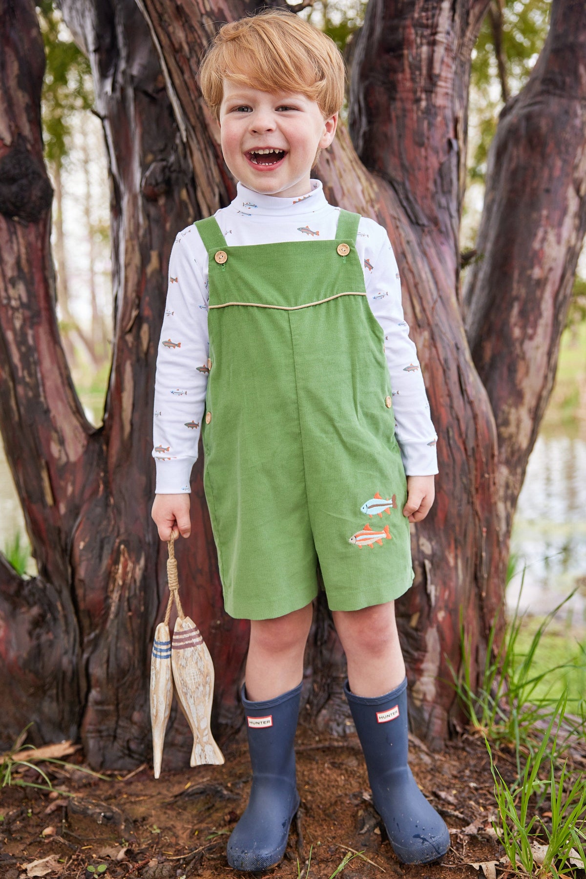 printed turtleneck with multicolored fish, Little English classic boy's turtleneck