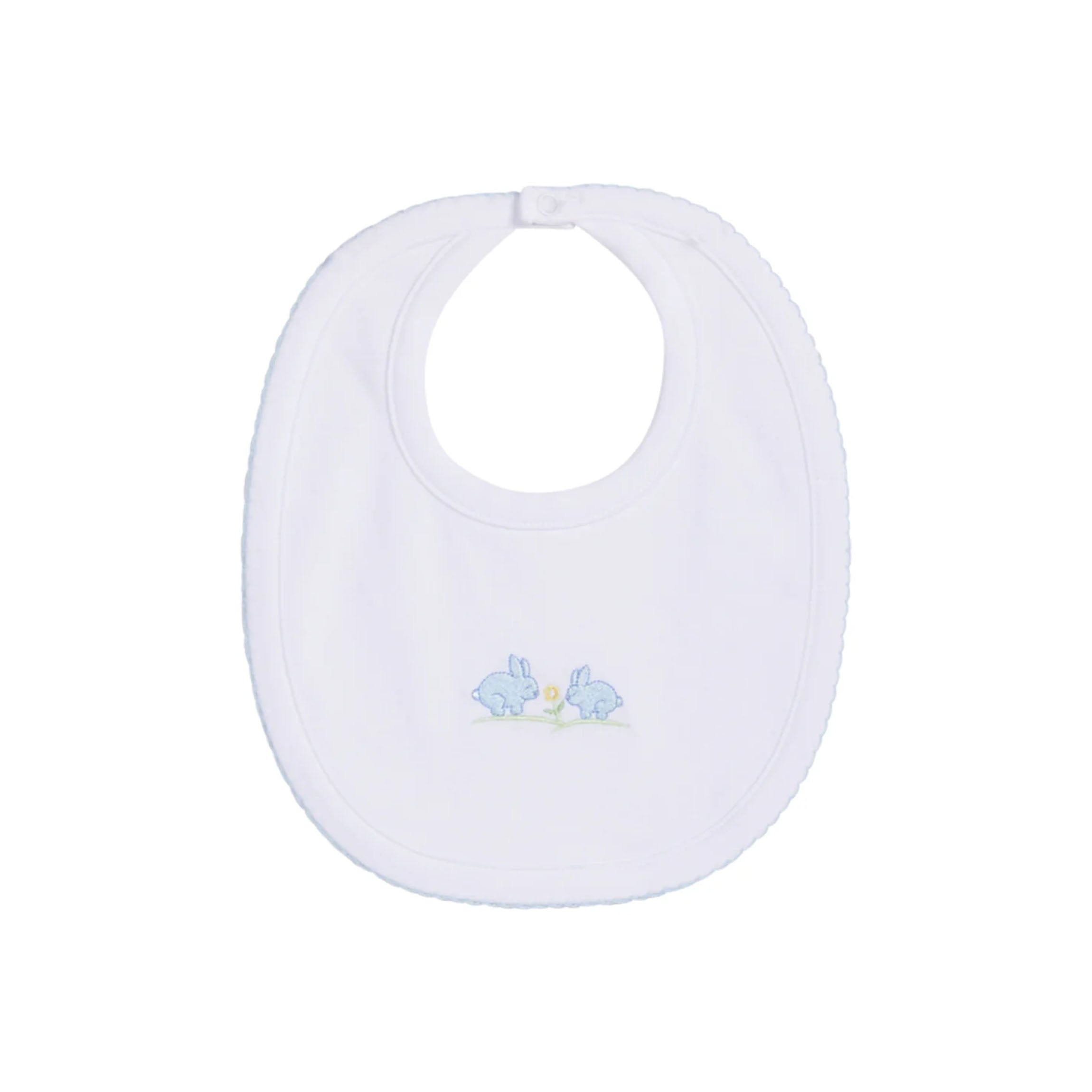 Embroidered Bib - Blue Bunnies