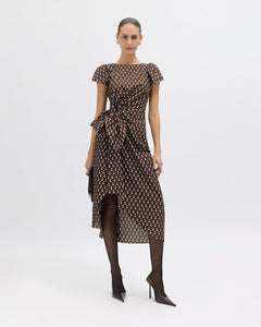Emeline Polka Dot Dress in Chocolate Multi
