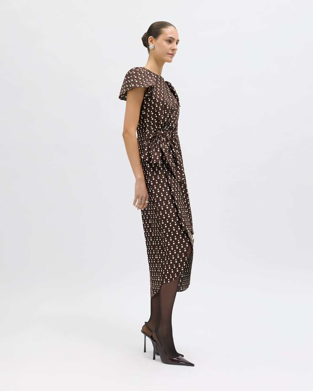 Emeline Polka Dot Dress in Chocolate Multi