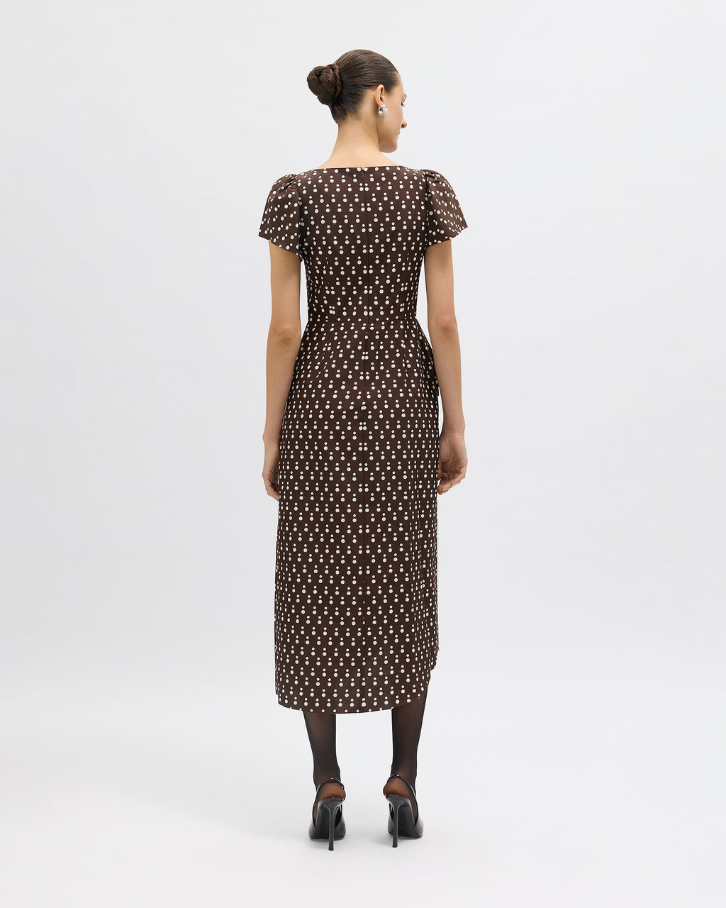 Emeline Polka Dot Dress in Chocolate Multi