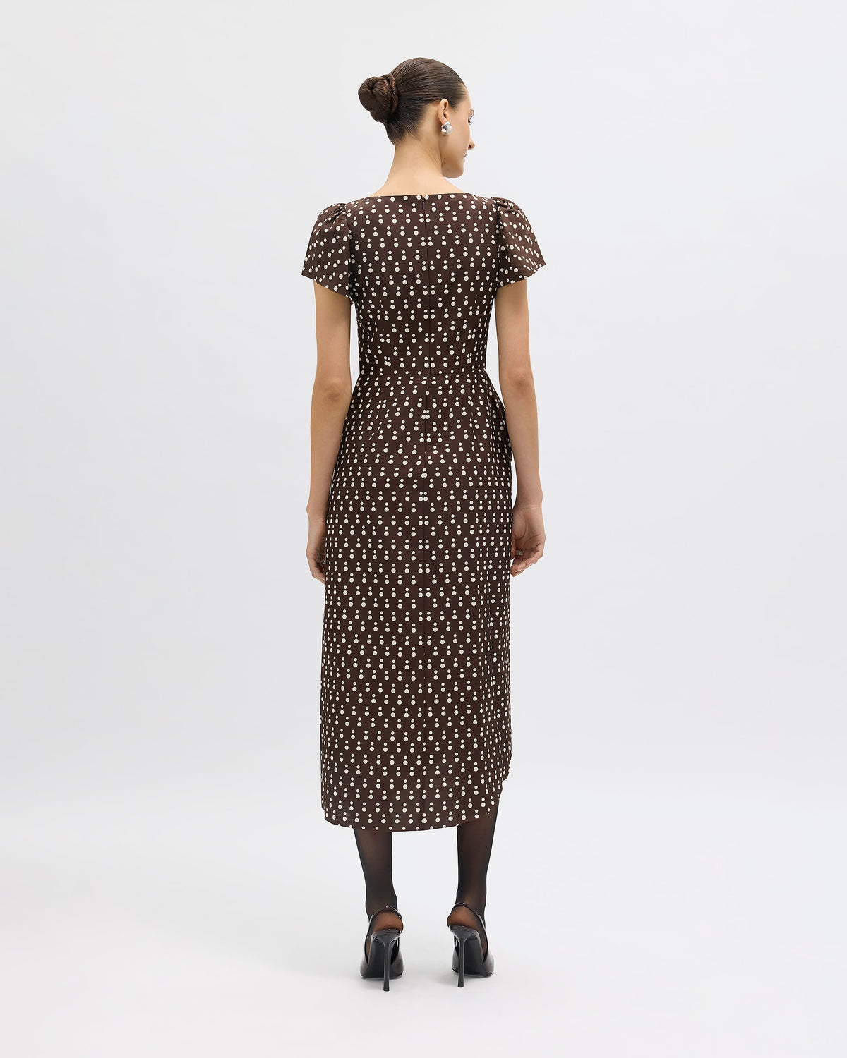 Emeline Polka Dot Dress in Chocolate Multi