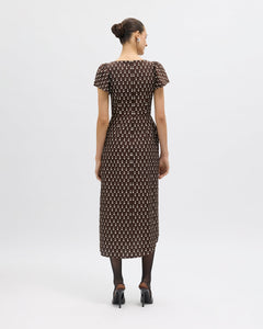 Emeline Polka Dot Dress in Chocolate Multi