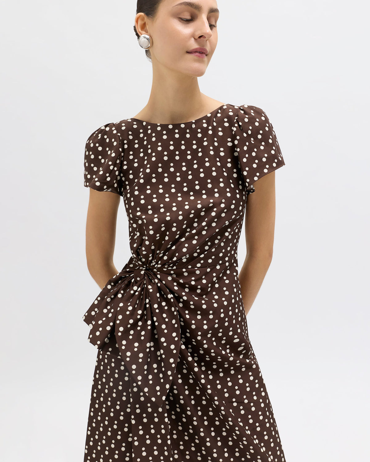 Emeline Polka Dot Dress in Chocolate Multi