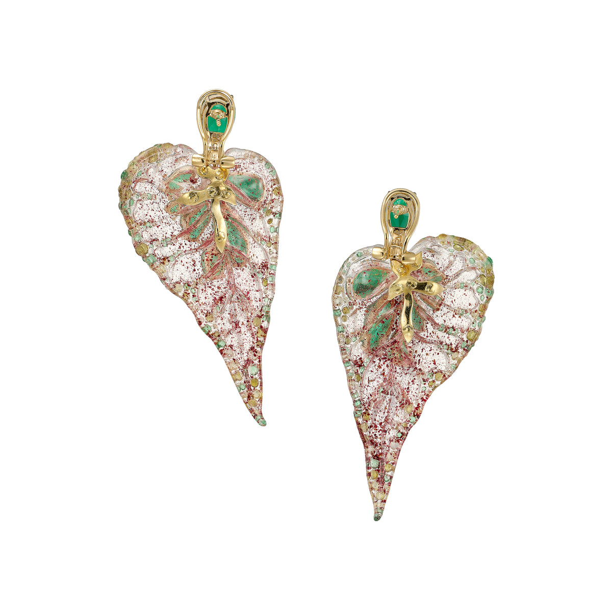 Emerald Beetroot Begonia Earrings