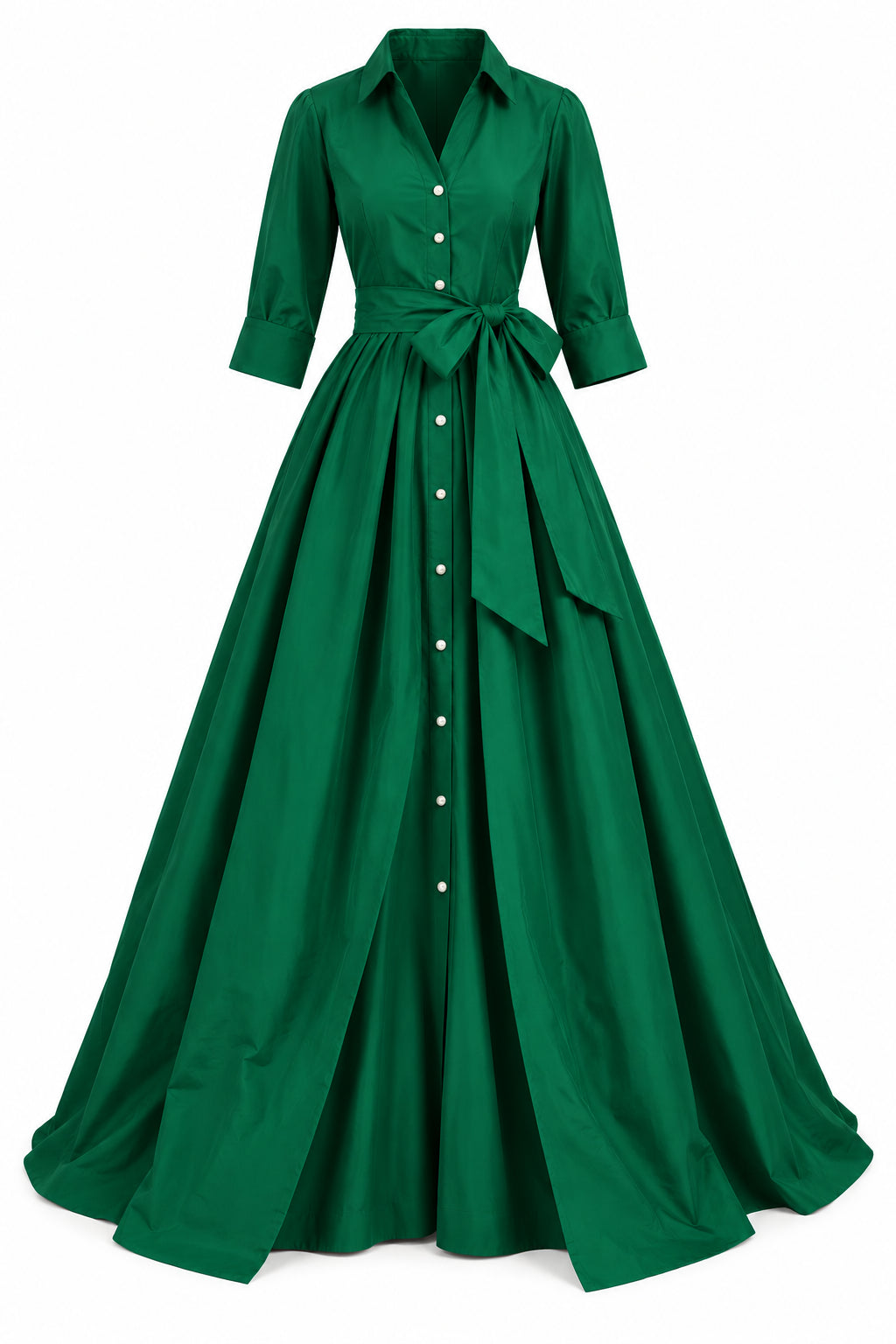 Effortlessly Elegant Gown In Emerald Green