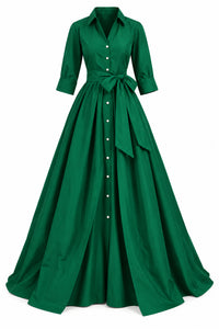 Effortlessly Elegant Gown In Emerald Green
