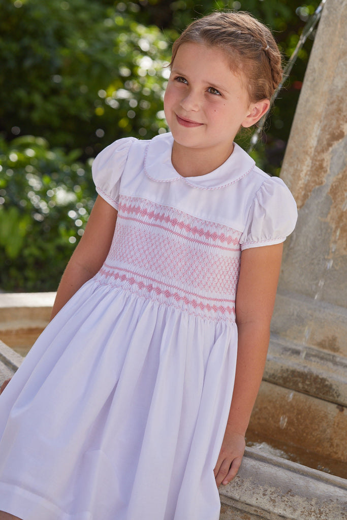Smocked Emery Dress in Light Pink Over The Moon - Main Image