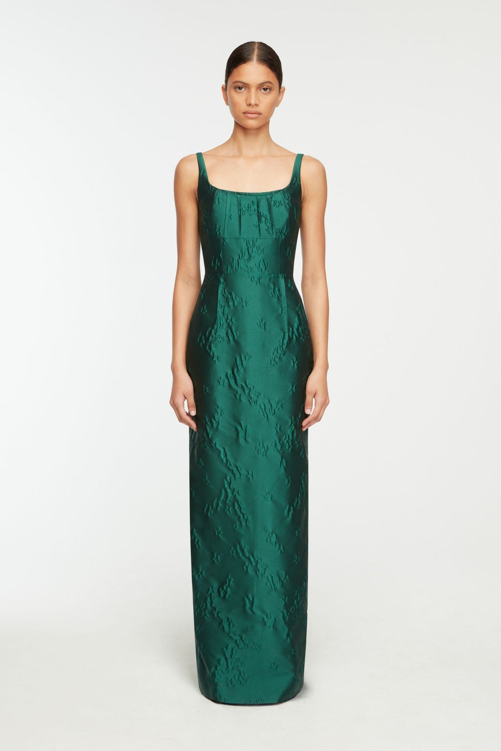 emilia wickstead green floral dress Emilia Wickstead - Marione Dress In Blue Paisley Silk Twill