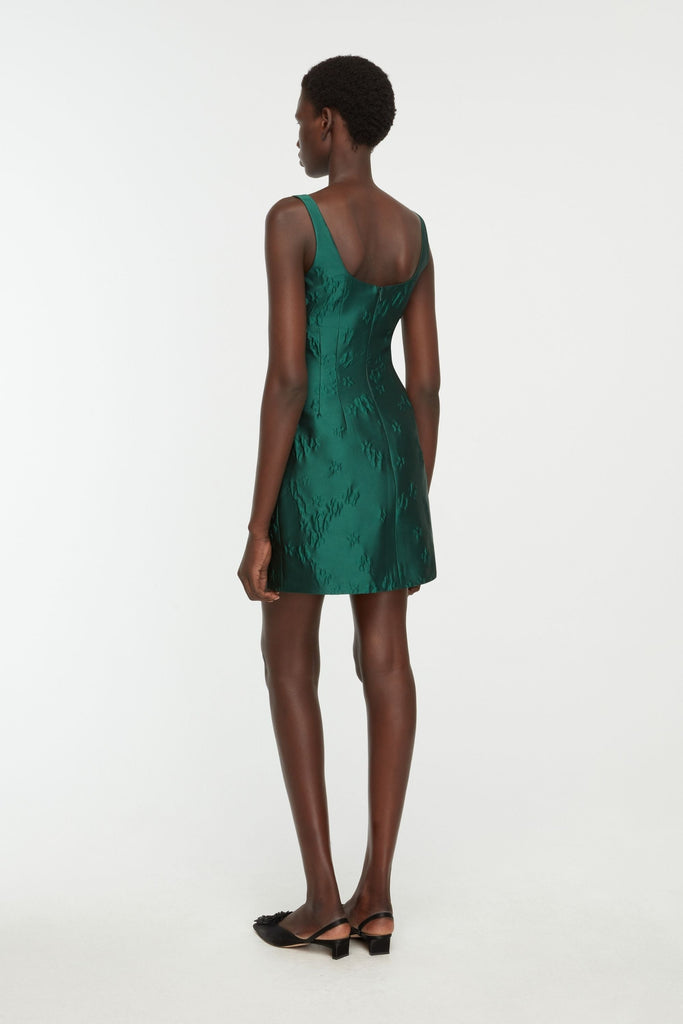 emilia wickstead dress Einna Dress In Emerald Green Ditsy Floral Jacquard | Emilia Wickstead