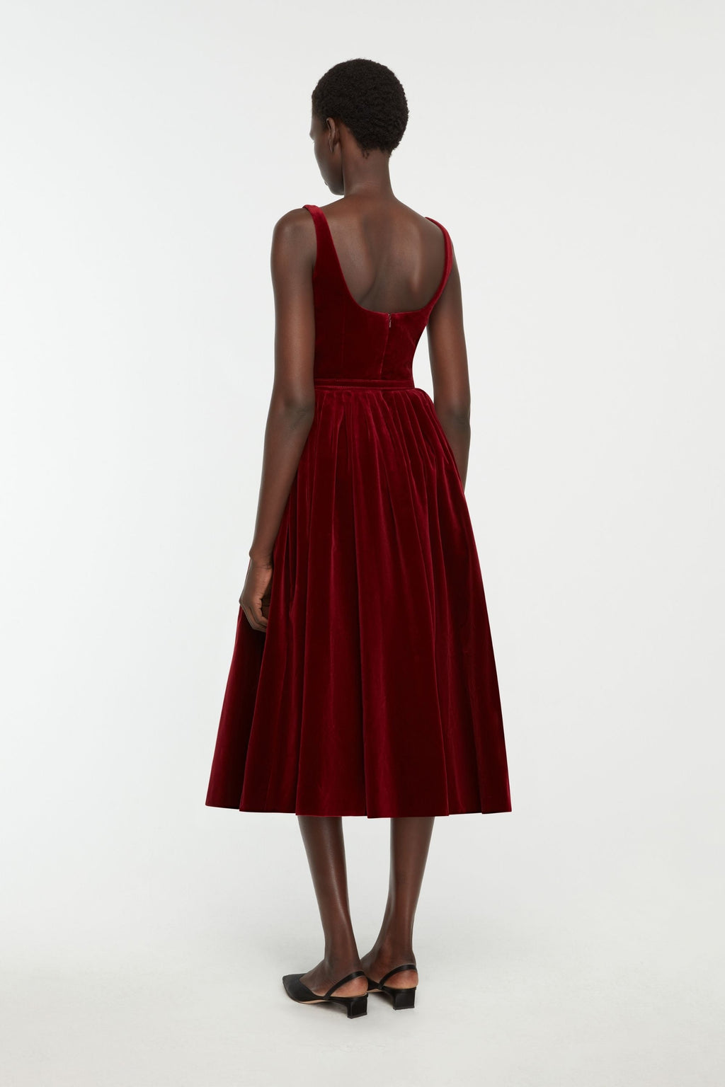 Eagle Dress in Burgundy Wind Velvet