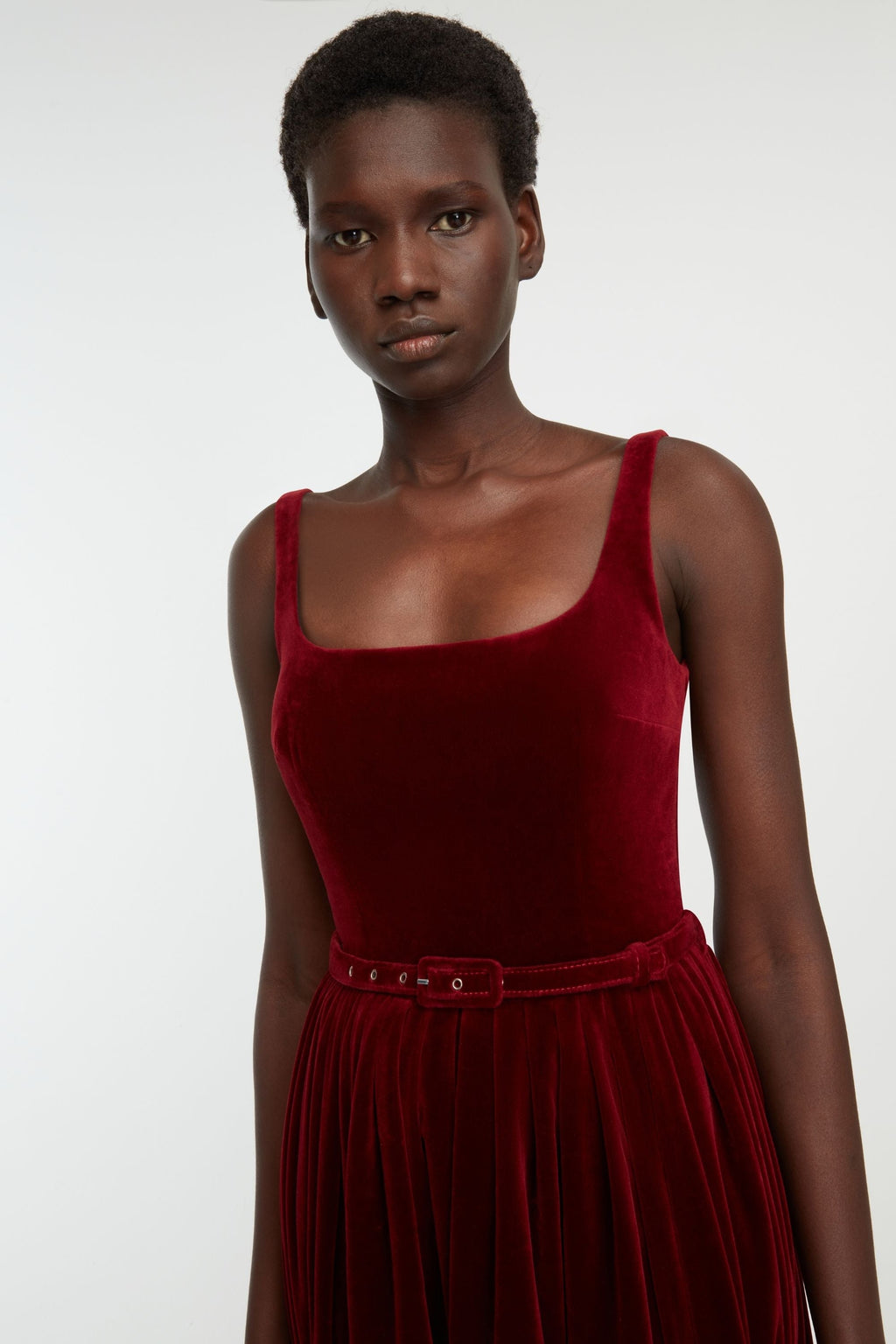 Eagle Dress in Burgundy Wind Velvet