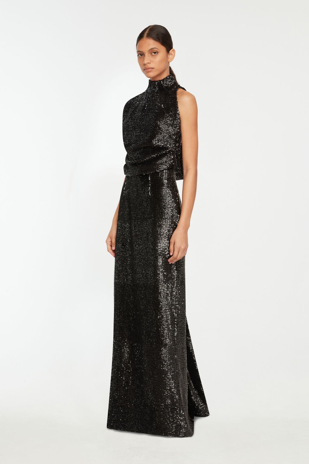 Emilia Wickstead Conlan Draped Asymmetric Sequined Crepe Gown - Women - Black Dresses - M Emilia Wickstead Conlan Draped Asymmetric Sequined Crepe Gown - Women - Black Dresses - M