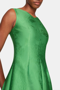 Octavie Dress In Green Embossed Cloque