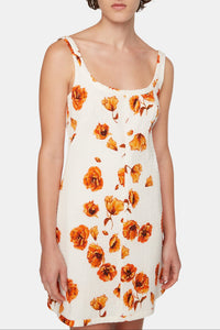 Tillie Dress In Orange Poppies Bibione Cotton