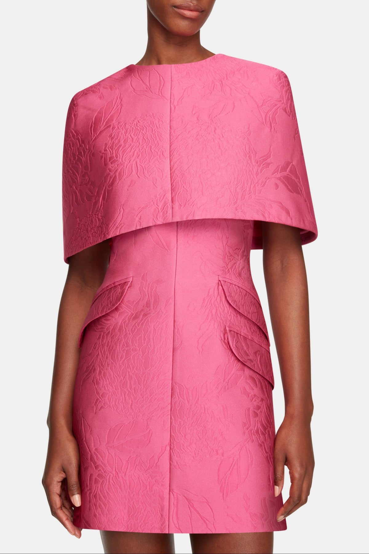 Virginie Cape In Hot Pink Embossed Cloque