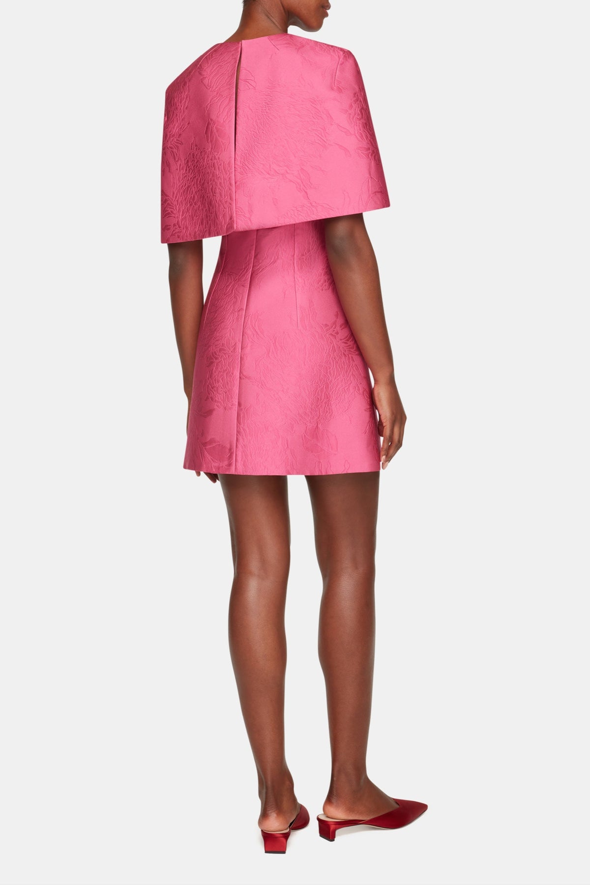 Virginie Cape In Hot Pink Embossed Cloque