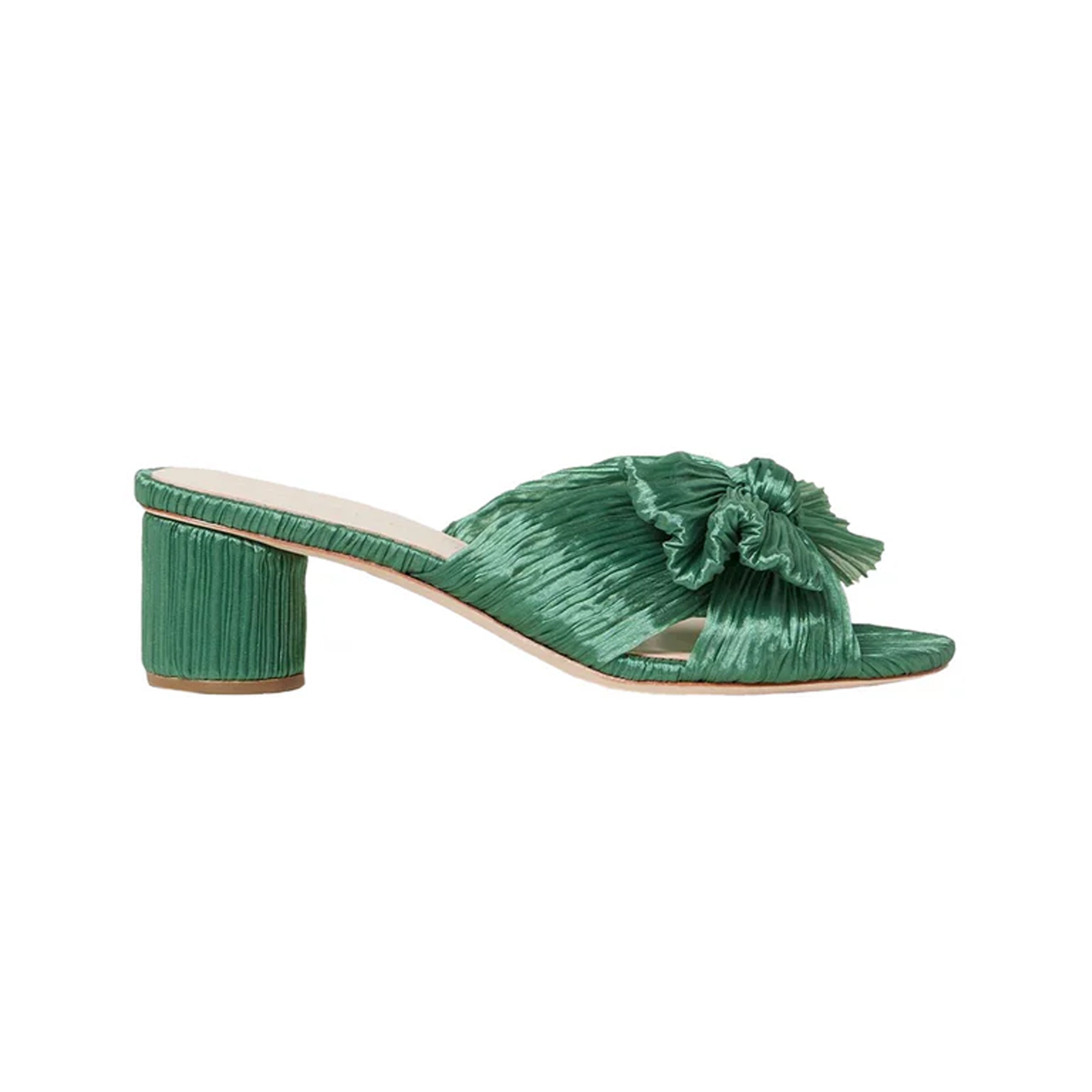 Emilia Pleated Bow Heel in Sage