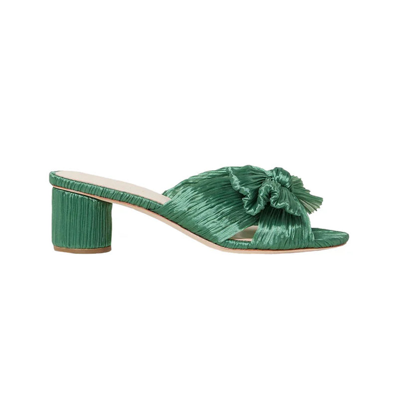 Emilia Pleated Bow Heel in Sage
