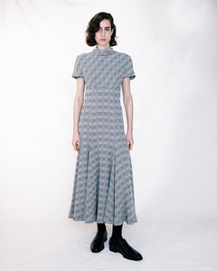Thea Dress in Black & White Prince of Wale Check