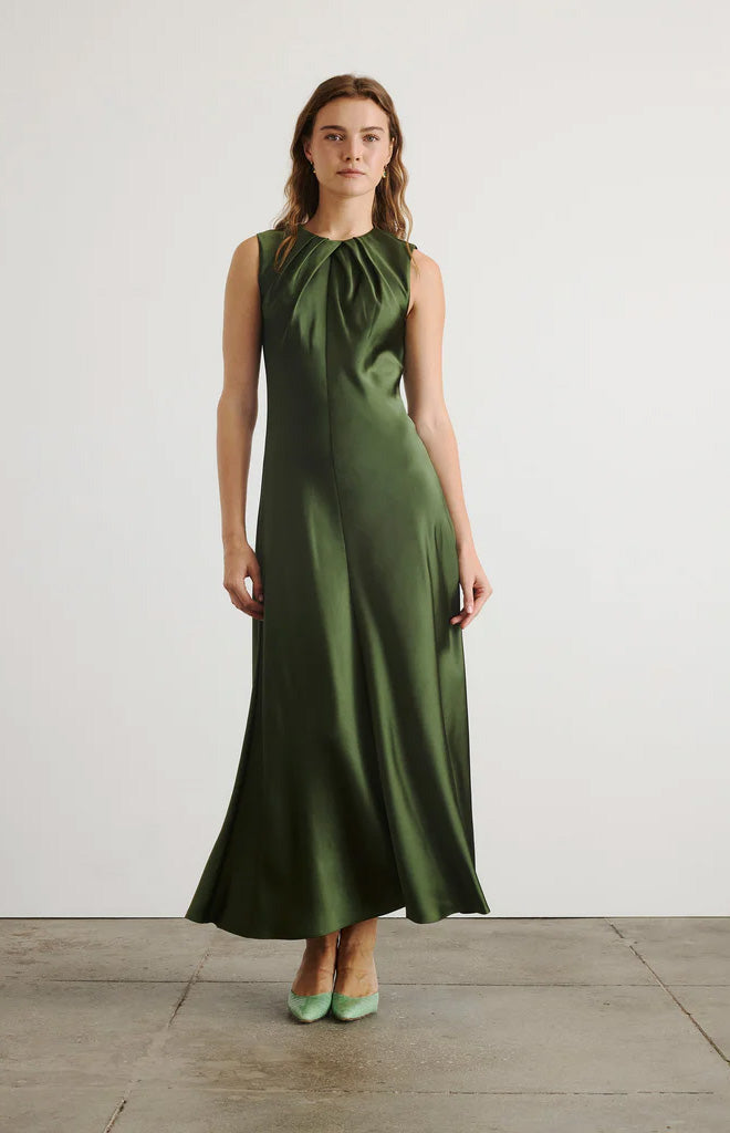 Emily Dress in Forest Green