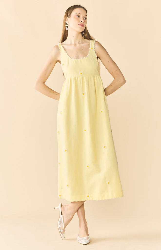 Emily Dress in Soft Butter Yellow