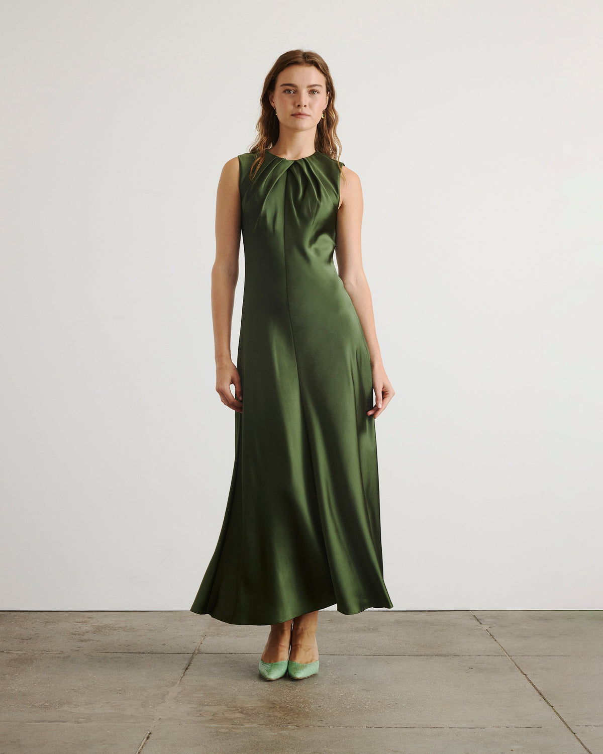 Emily Dress in Forest Green