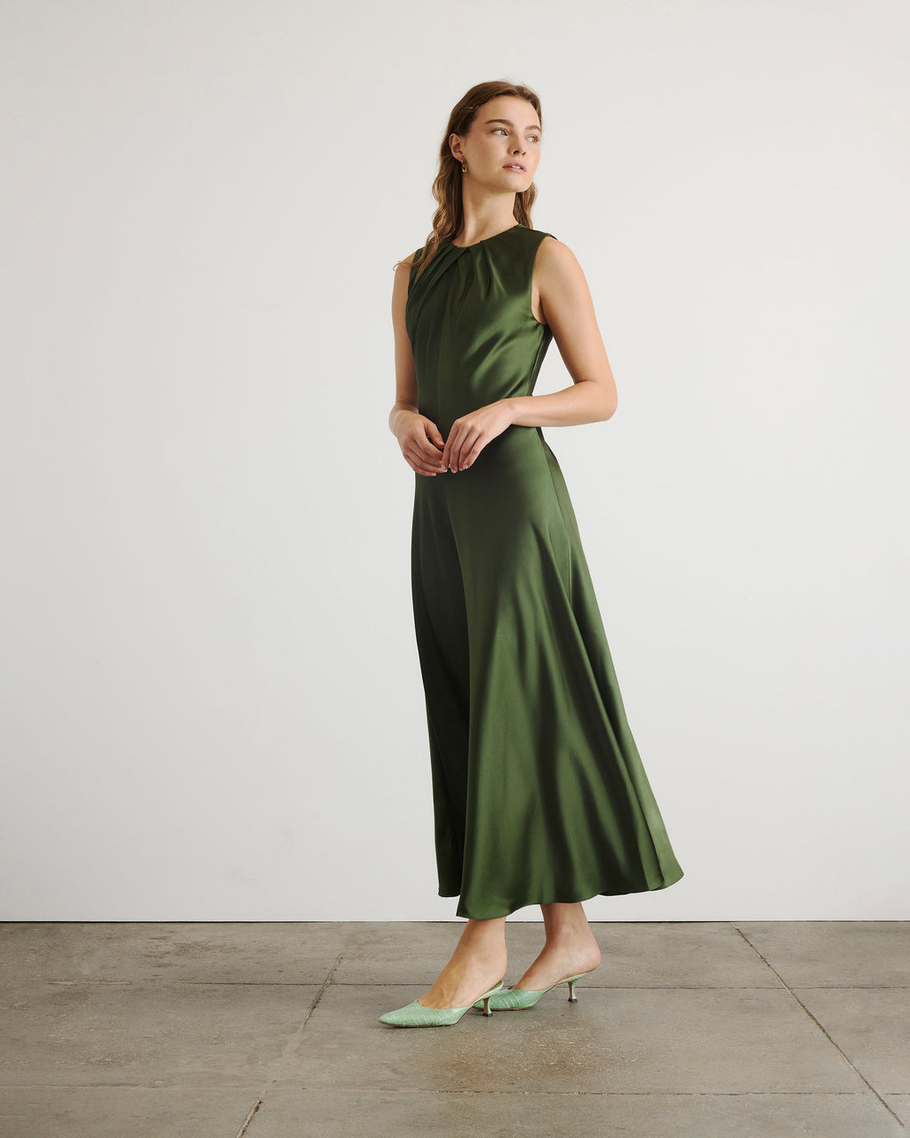 Emily Dress in Forest Green