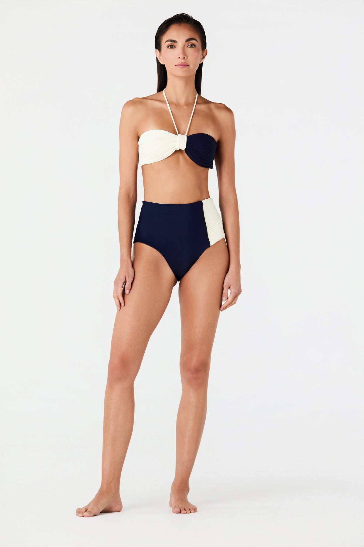 Emma Top in Navy in Ivory
