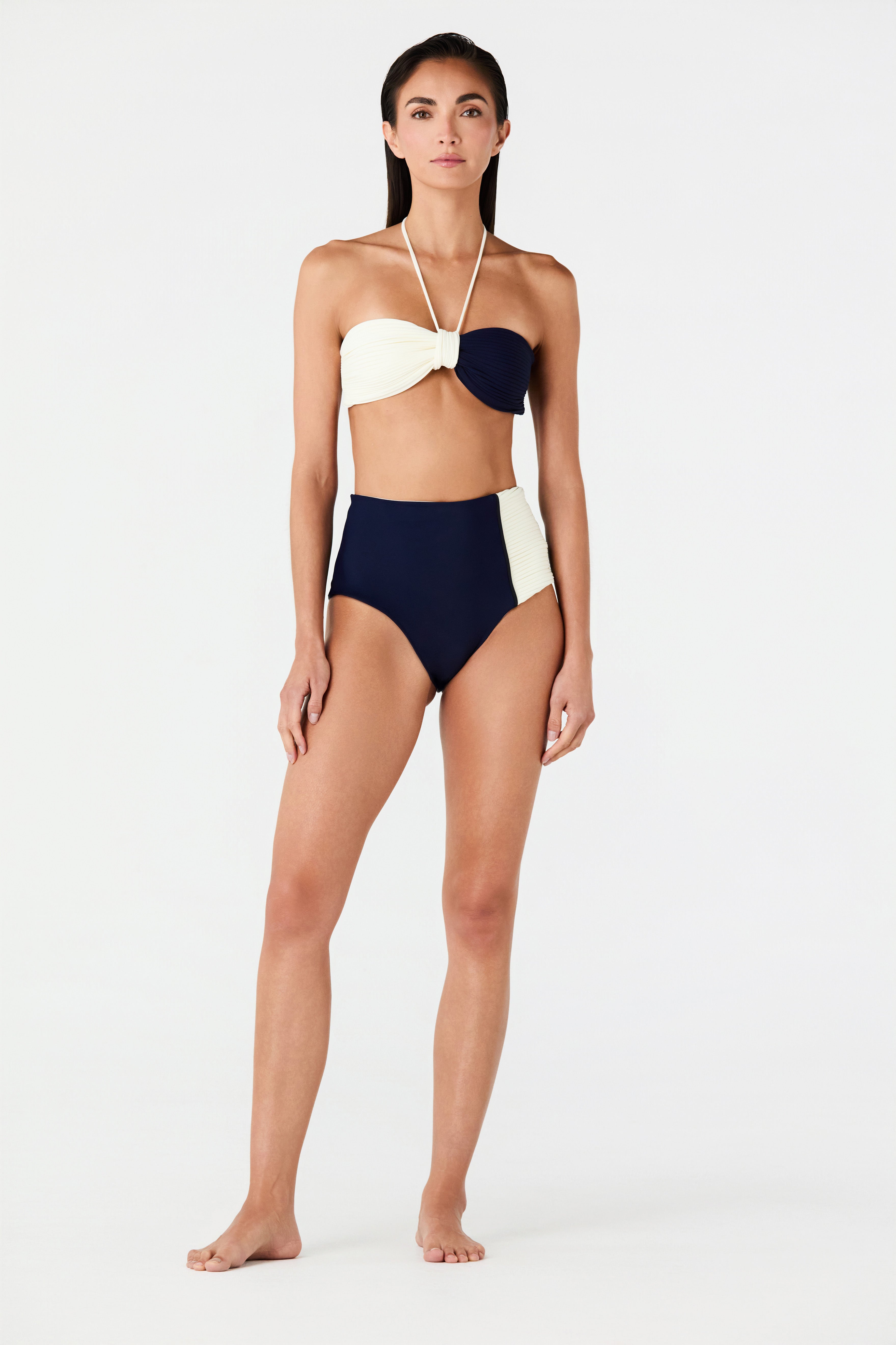 Emma Top in Navy in Ivory