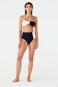 Emma Top in Navy in Ivory