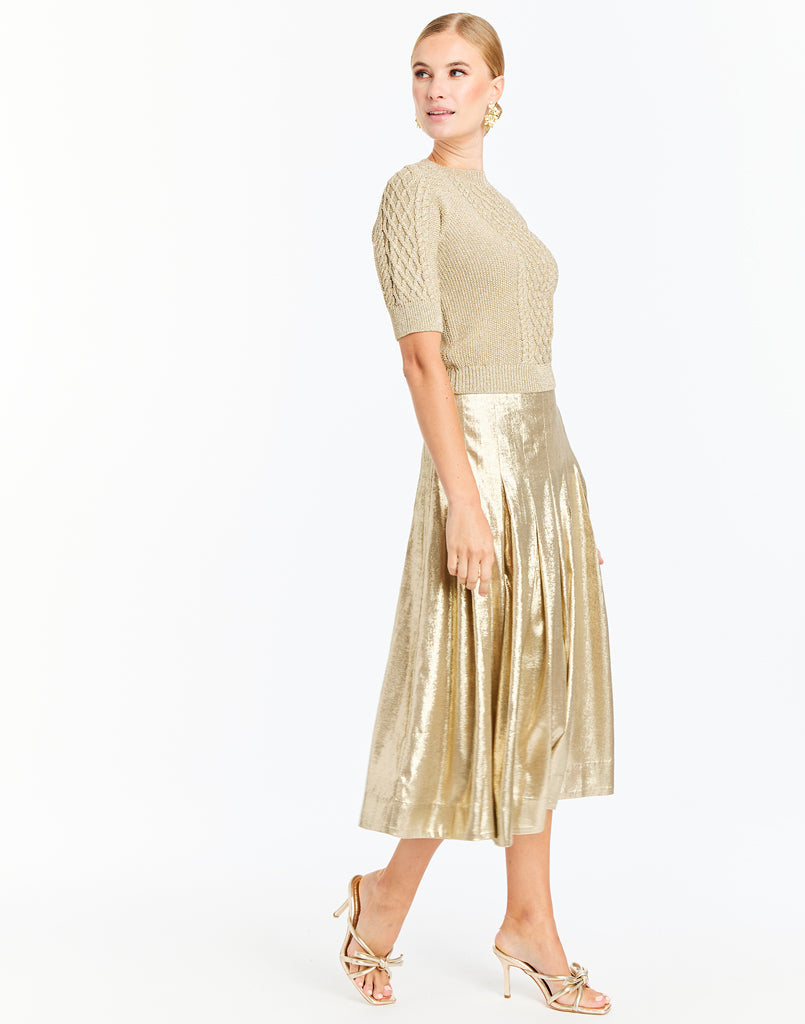 Seville Midi Skirt in Champagne