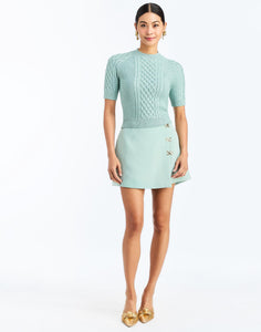 Enya Metallic Sweater in Cruise Blue