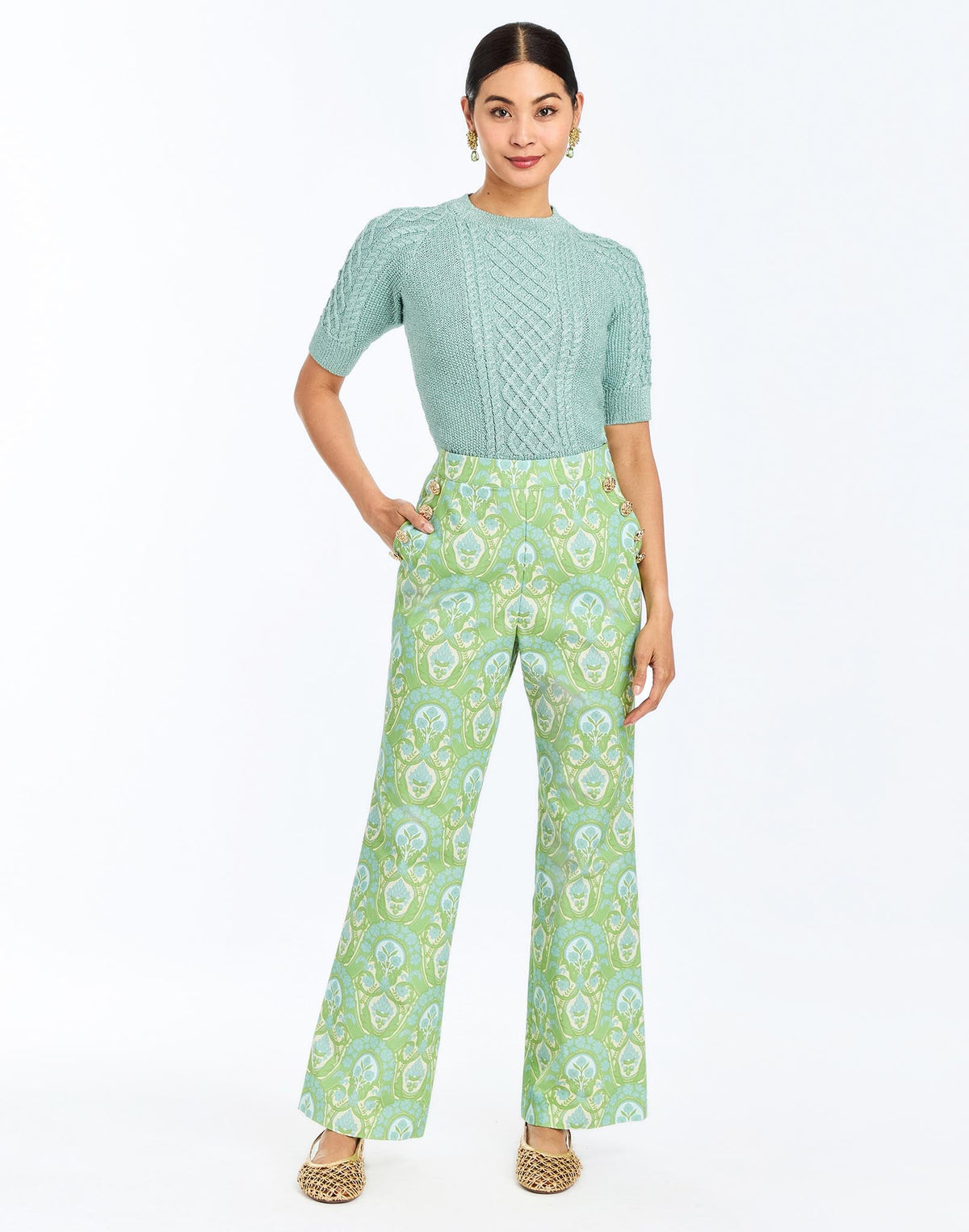 Enya Metallic Sweater in Cruise Blue