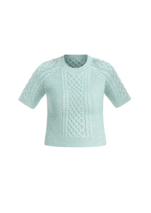Enya Metallic Sweater in Cruise Blue