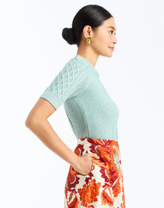 Enya Metallic Sweater in Cruise Blue