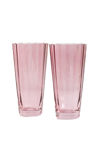 Estelle Colored Sunday High Balls, Set of 2 in Rose