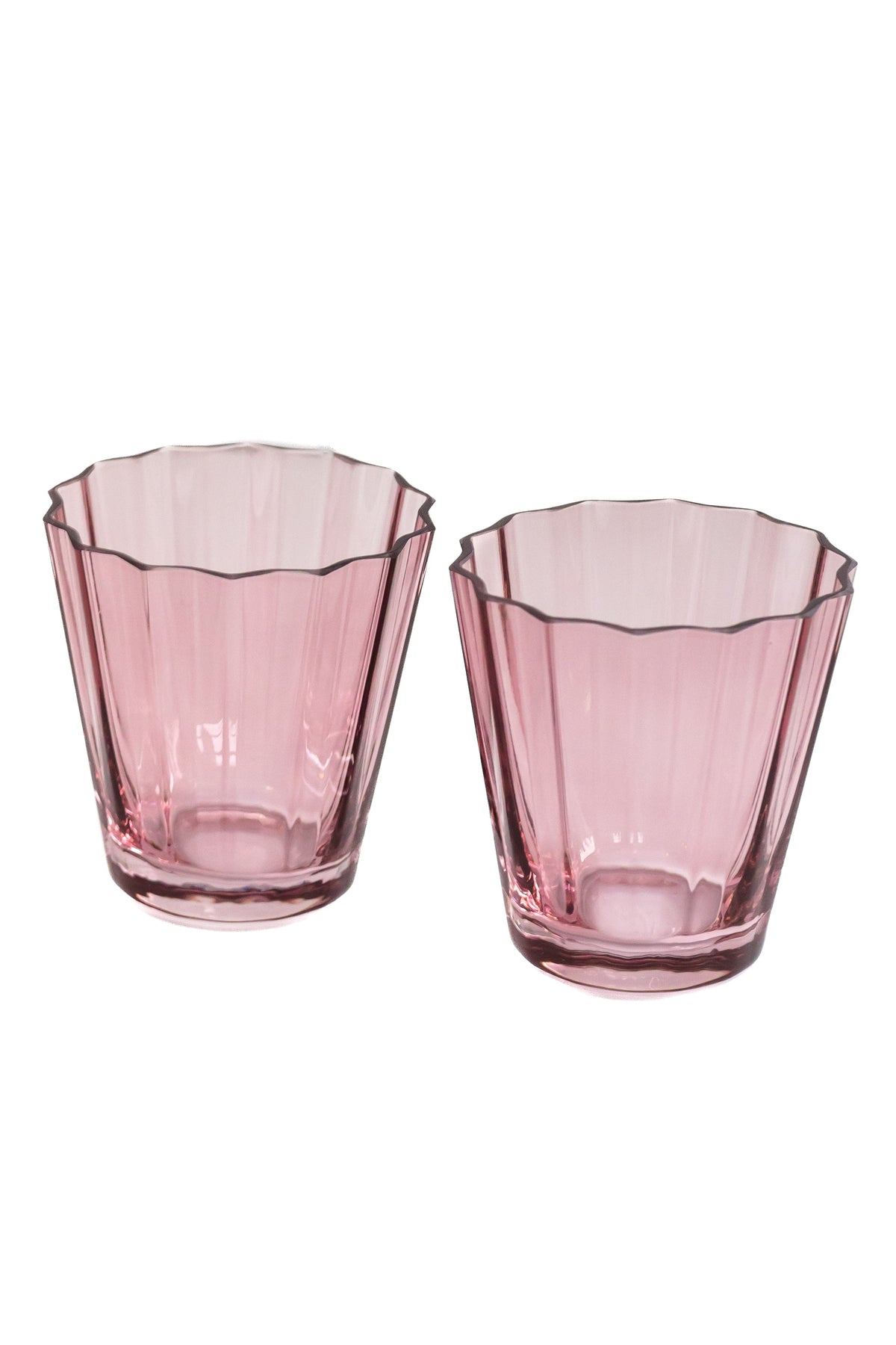 Estelle Colored Sunday Low Balls, Set of 2 in Rose