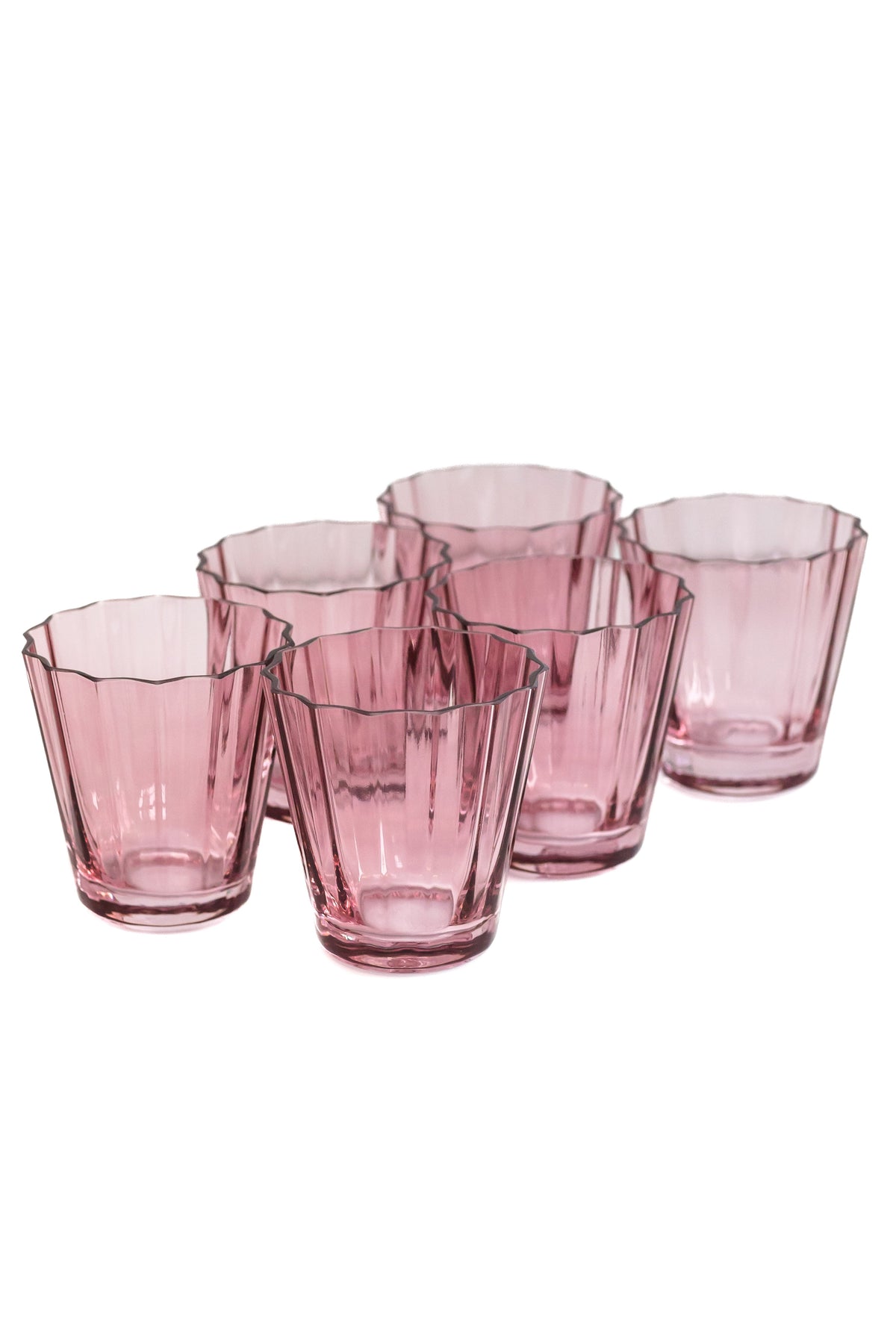 Estelle Colored Sunday Low Balls, Set of 6 in Rose