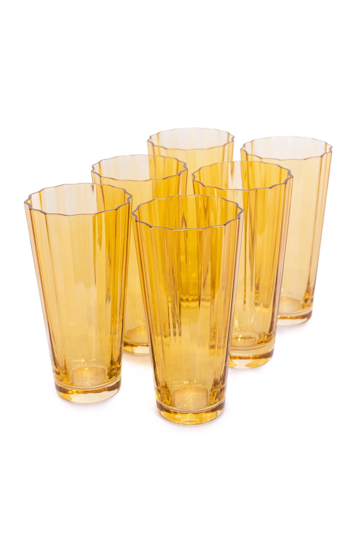 Estelle Colored Sunday High Balls, Set of 6 in Yellow