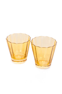Estelle Colored Sunday Low Balls, Set of 2 in Yellow