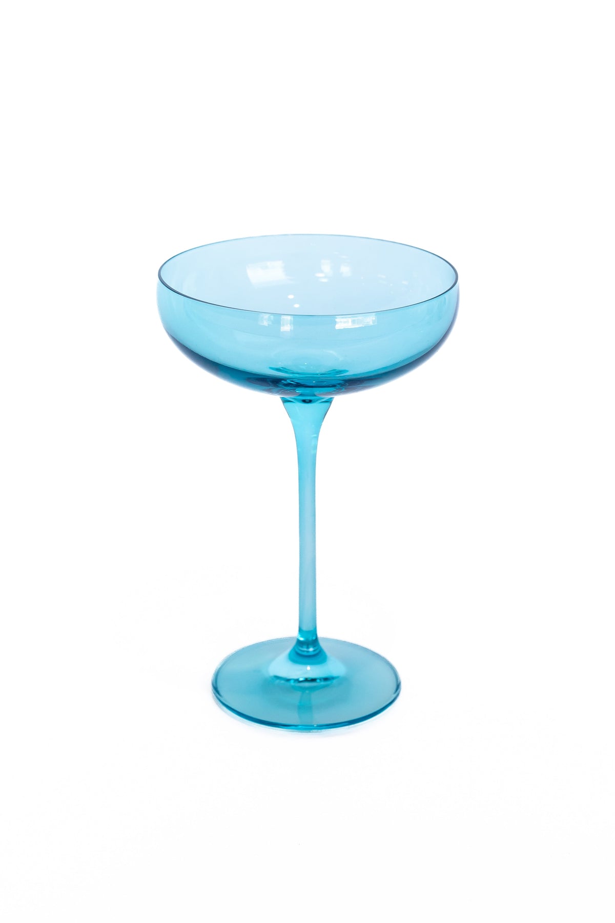 Estelle Colored Champagne Coupe Stemware, Set of 6 in Ocean Blue