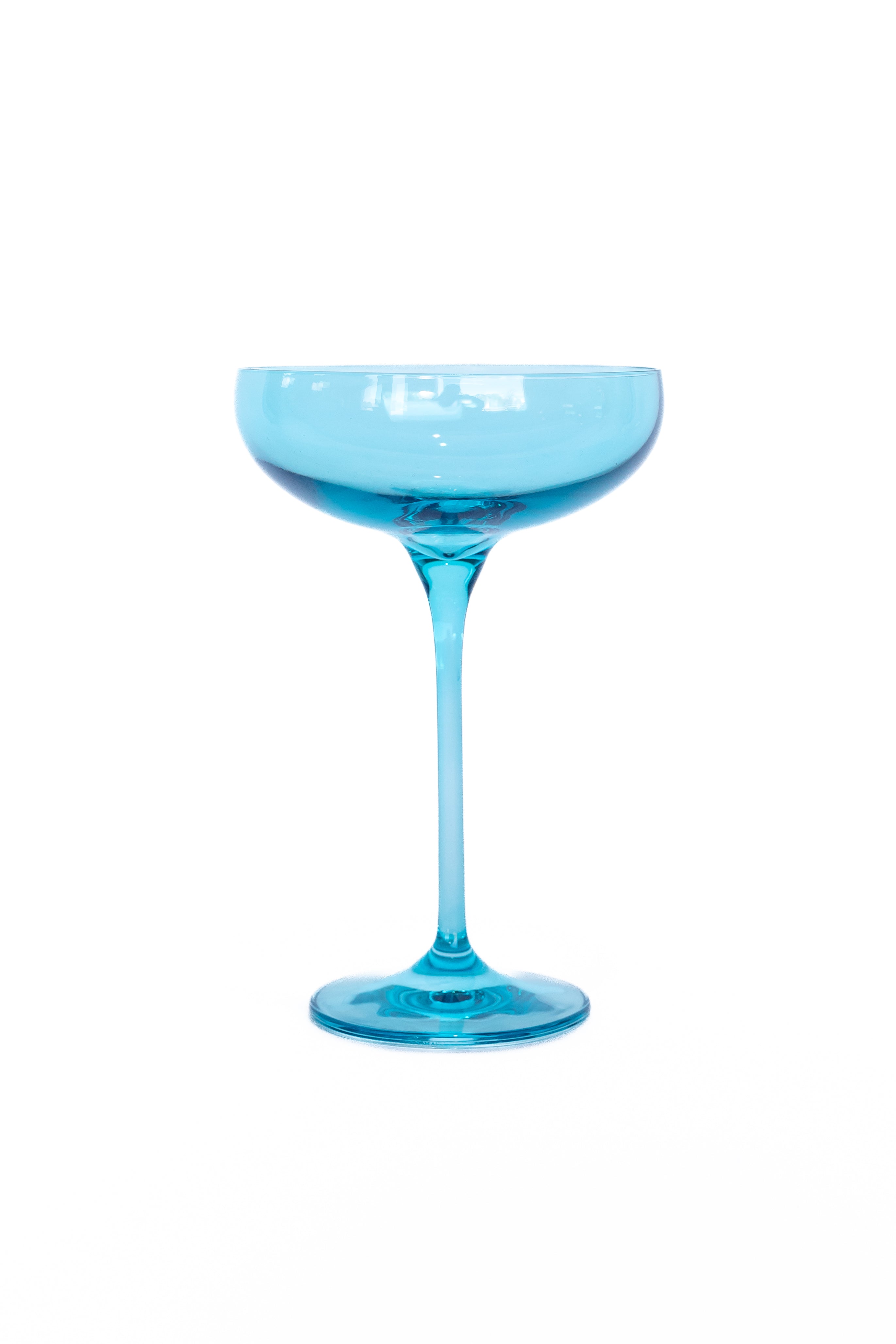 Estelle Colored Champagne Coupe Stemware, Set of 6 in Ocean Blue