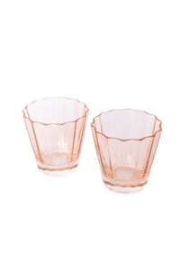 Estelle Colored Sunday Low Balls, Set of 2 in Blush Pink