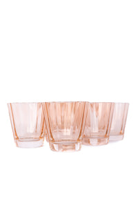 Estelle Colored Sunday Low Balls, Set of 6 in Blush Pink