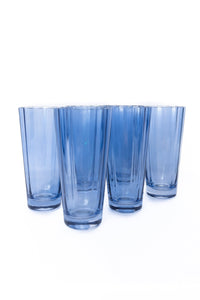 Estelle Colored Sunday High Balls, Set of 6 in Cobalt Blue