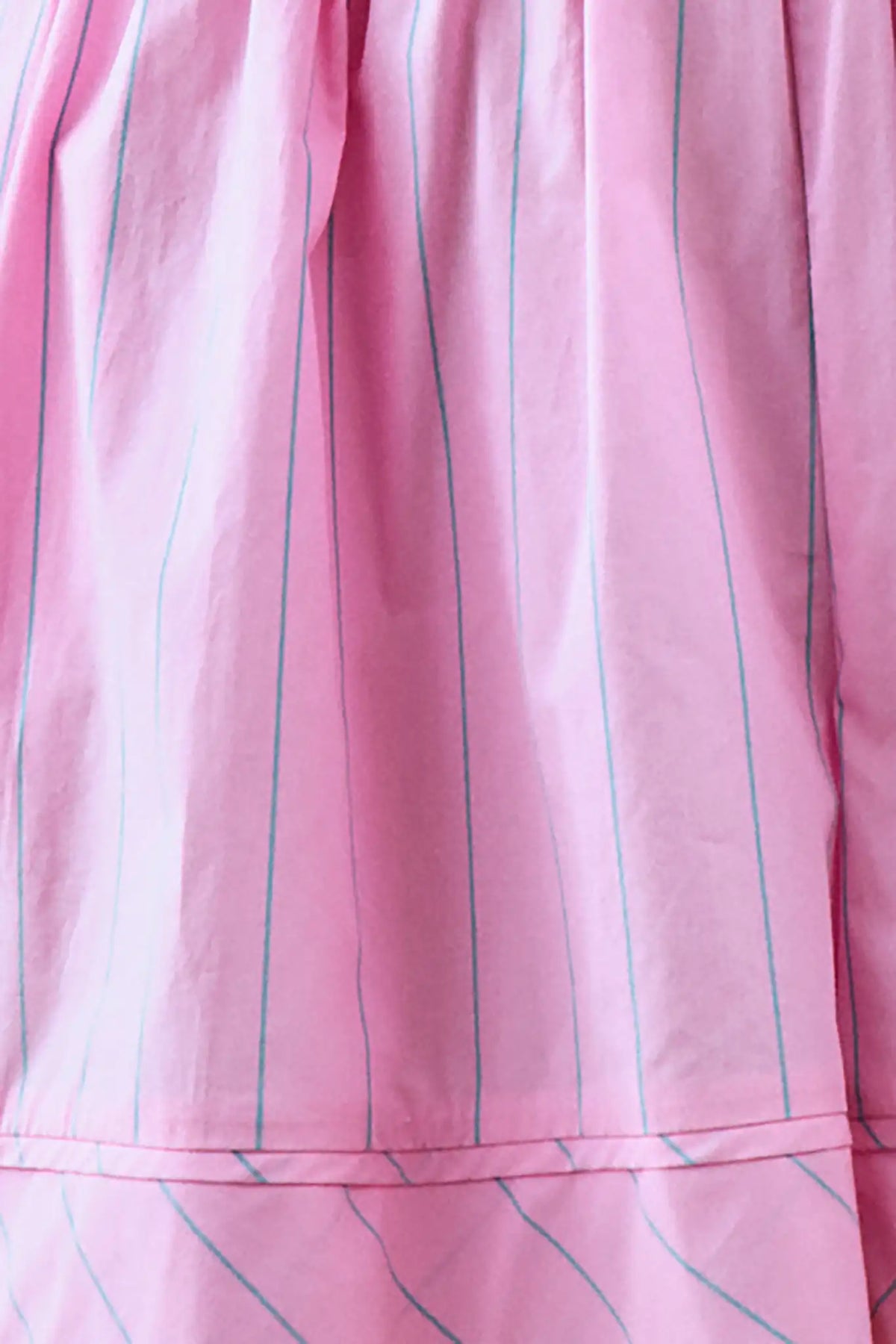 Pink and thin green striped flowy smocked shorts