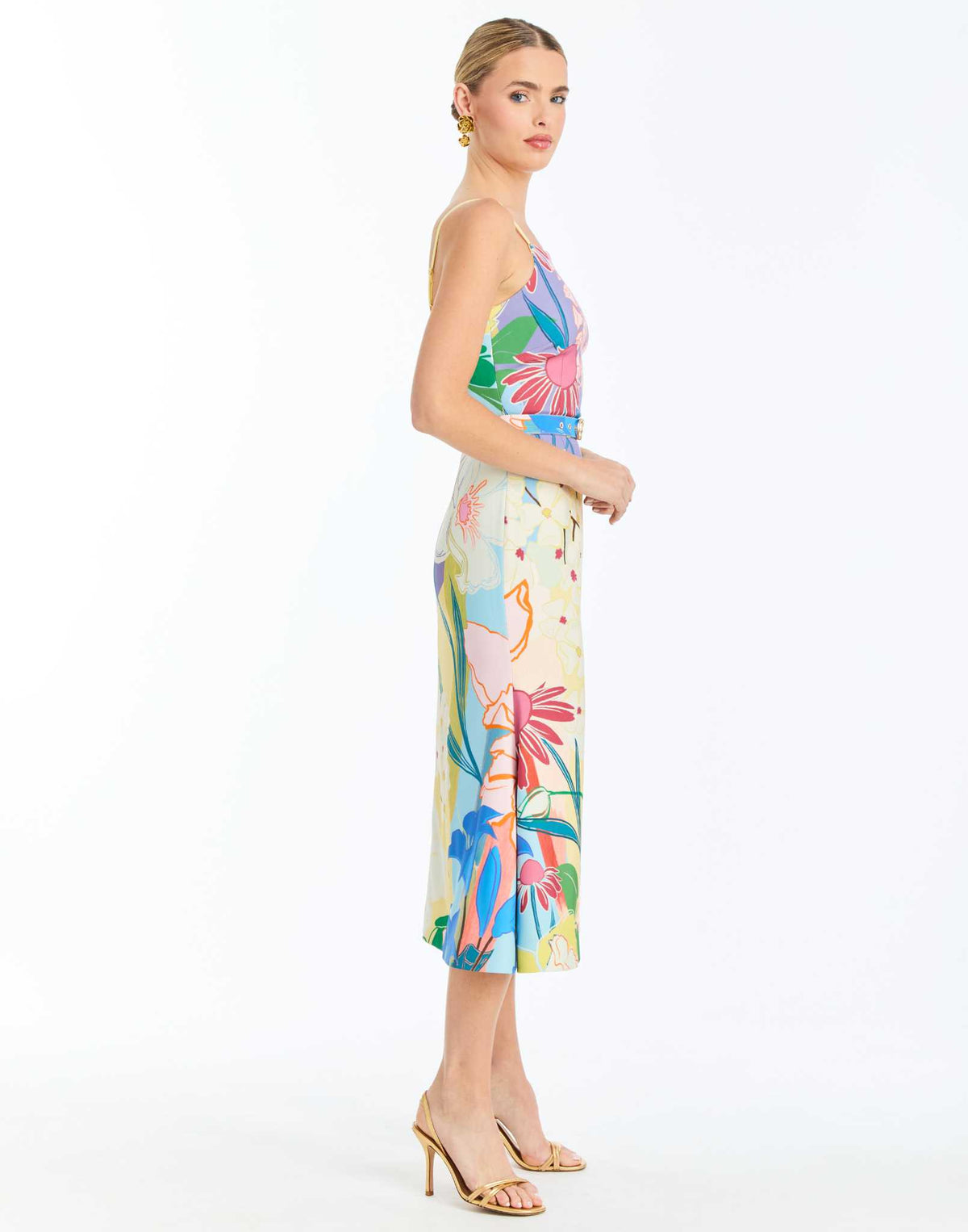 Eugenia Convertible Midi Dress in Floral Buttercream