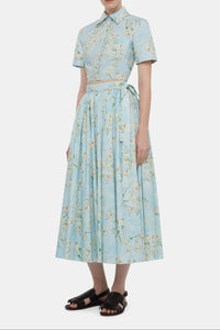 Evelyna Skirt with Little Lillie's on Blue Cotton